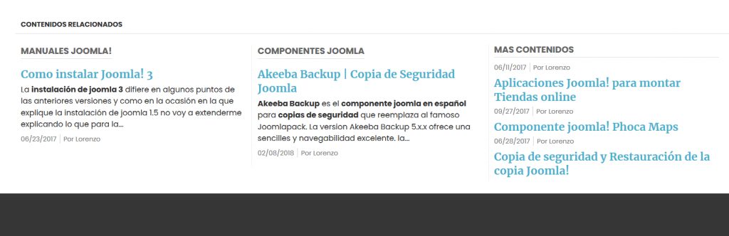 Plugin Joomla contenidos relacionados 2 Plugin Joomla contenidos relacionados