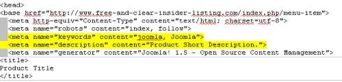 Codigo ejemplo Codigo ejemplo meta tags virtuemart