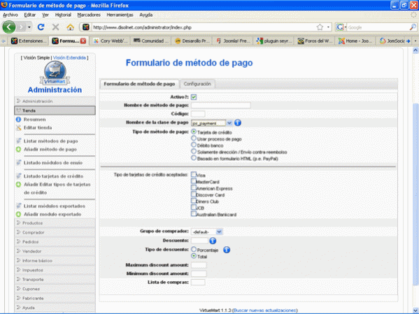 Formas de pago