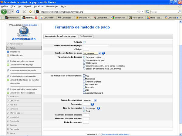 Formas de pago