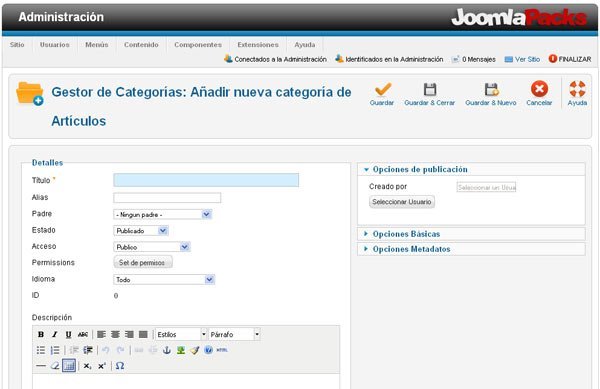 Vista categorias joomla 1.6 Vista categorias joomla 1.6