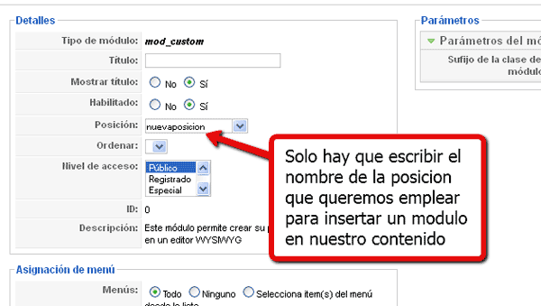 Nueva posicion Joomla! Nueva posicion