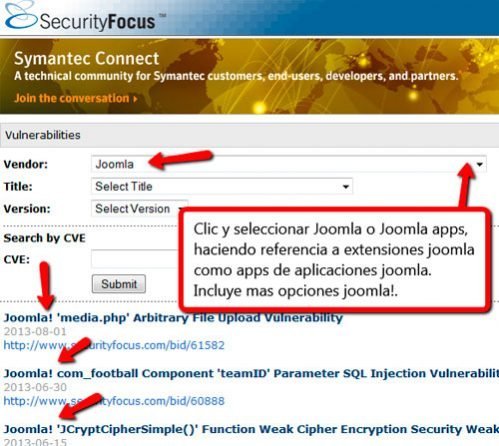 Seguridad y vigilancia joomla