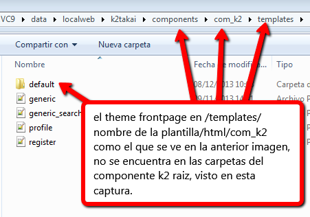 Personalizar Componente K2 Joomla! - Template override 3 Vista componente raiz k2 joomla!