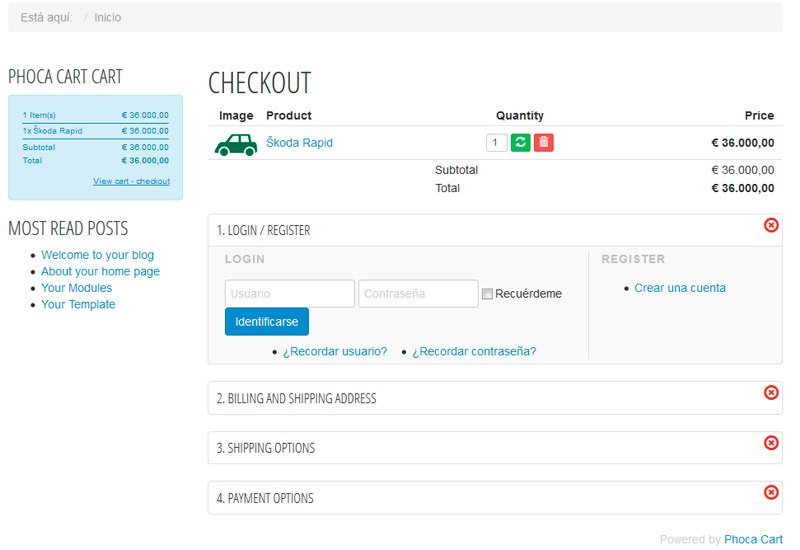 Checkout Phoca Cart Checkout Phoca Cart