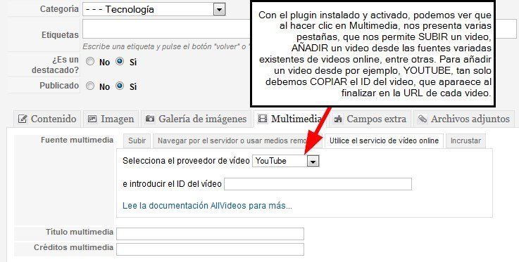 Plugin Allvideo instalado y activado