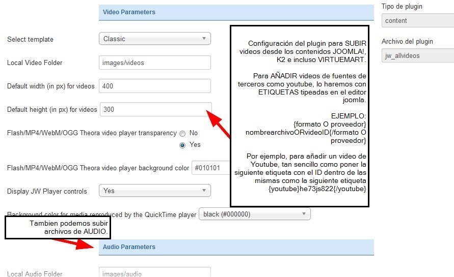 Plugin Allvideo para joomla