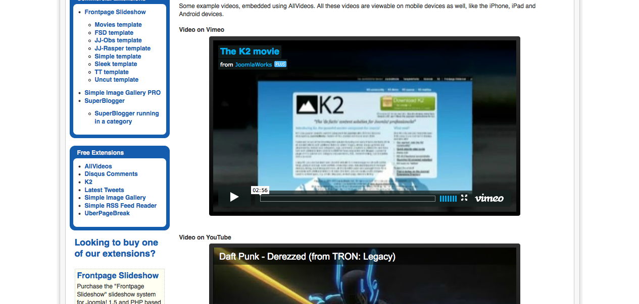 Plugin video joomla