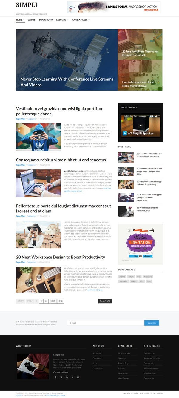 Template joomla JA Simpli 2 layout resize