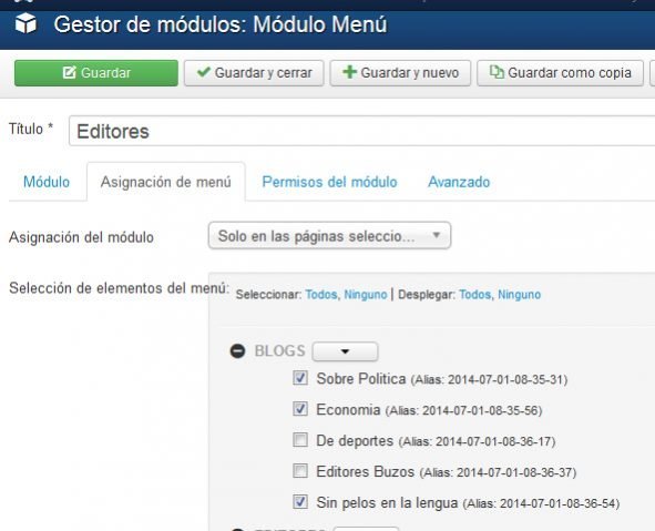 Asignar posición de un módulo en joomla 3