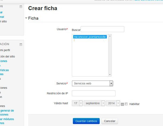 Ficha token moodle Ficha token moodle - Moodle sincronizado con joomla