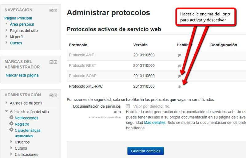 Habilitar protocolos moodle 2 Habilitar protocolos moodle 2