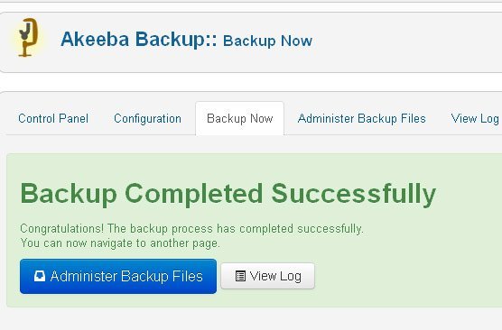 Copia de seguridad y Restauración de la copia Joomla! 2 Copia seguridad finalizada