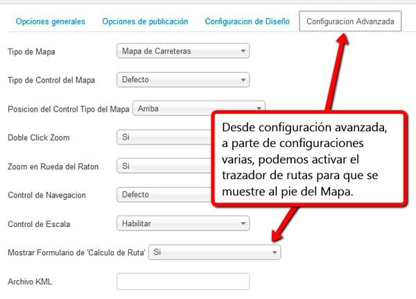 Configuración Mapa