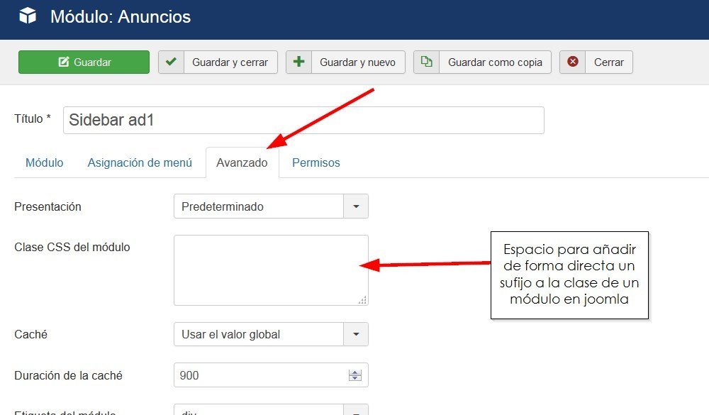 Custom module class suffix